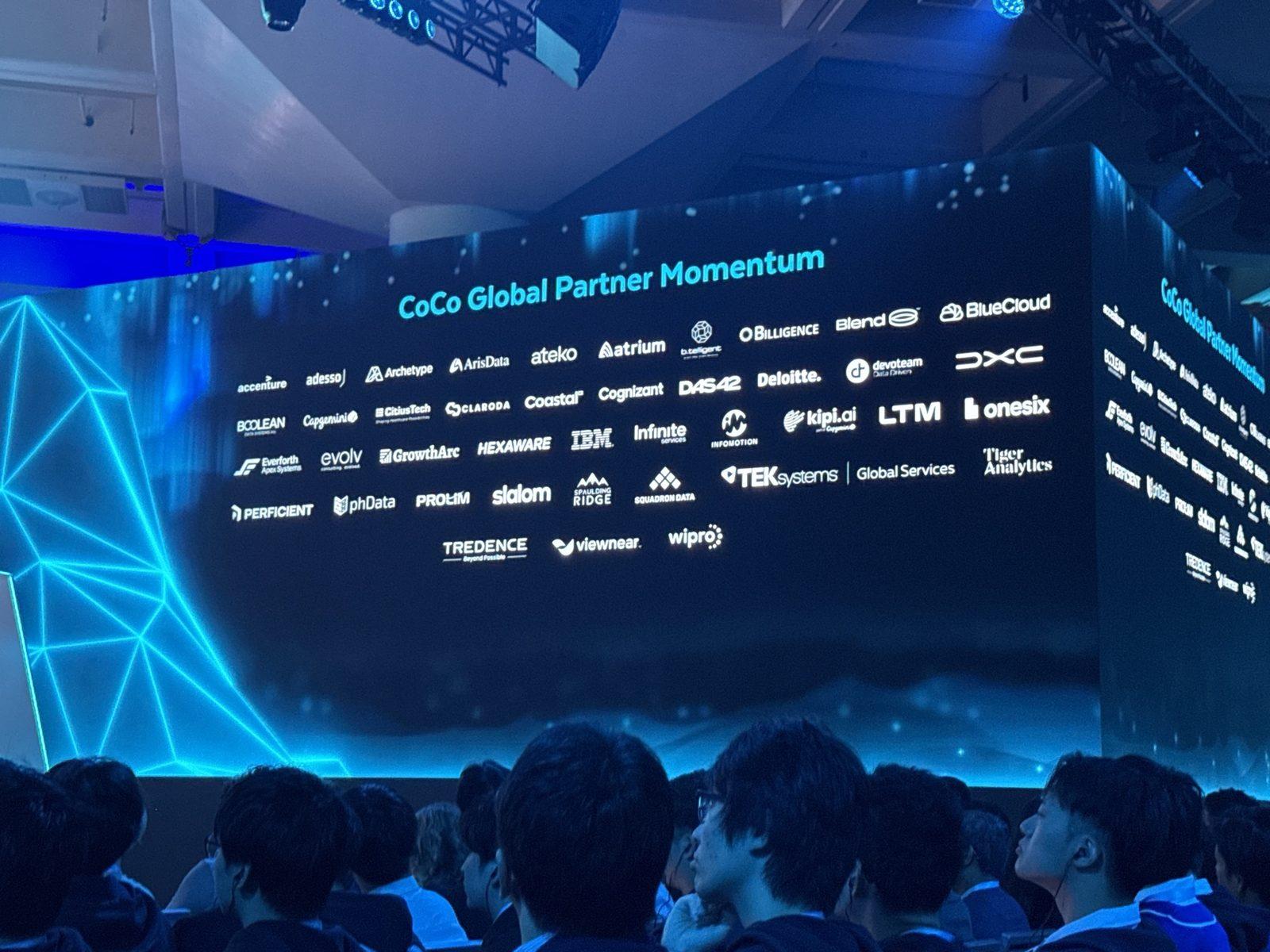 Snowflake's CoCo Global Partner Momentum wall listing Viewnear among Snowflake partners